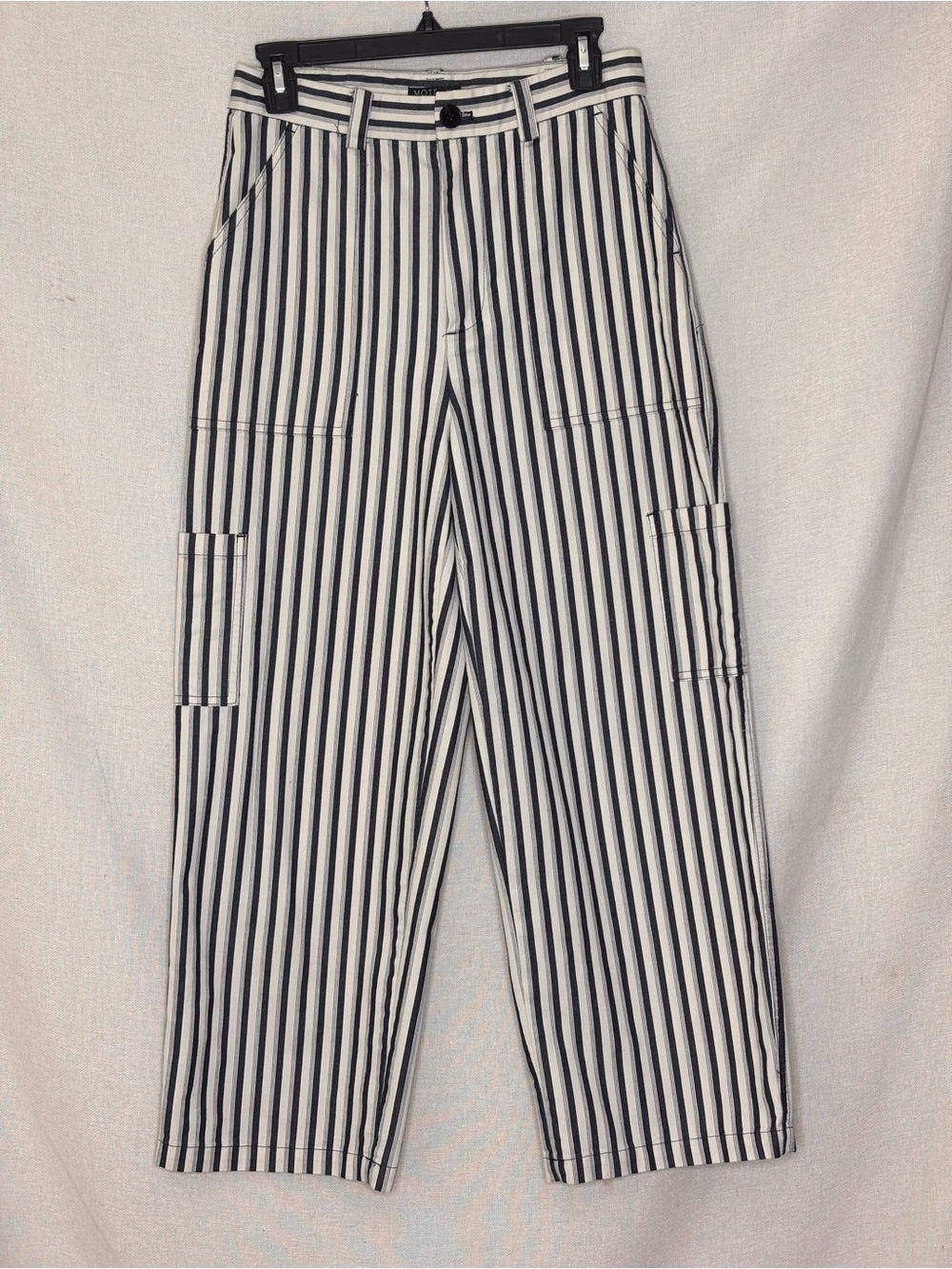 MOTF navy and white striped utility/cargo pants in size M